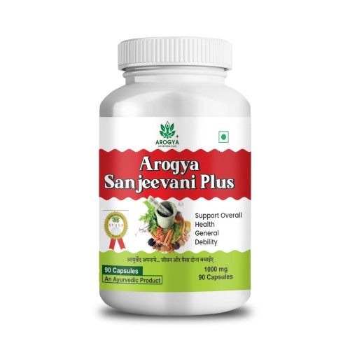 Arogya Sanjeevani Plus , Support Overall Health General Debility 1000 mg 90 capsules  100%  Ayush Certified Products